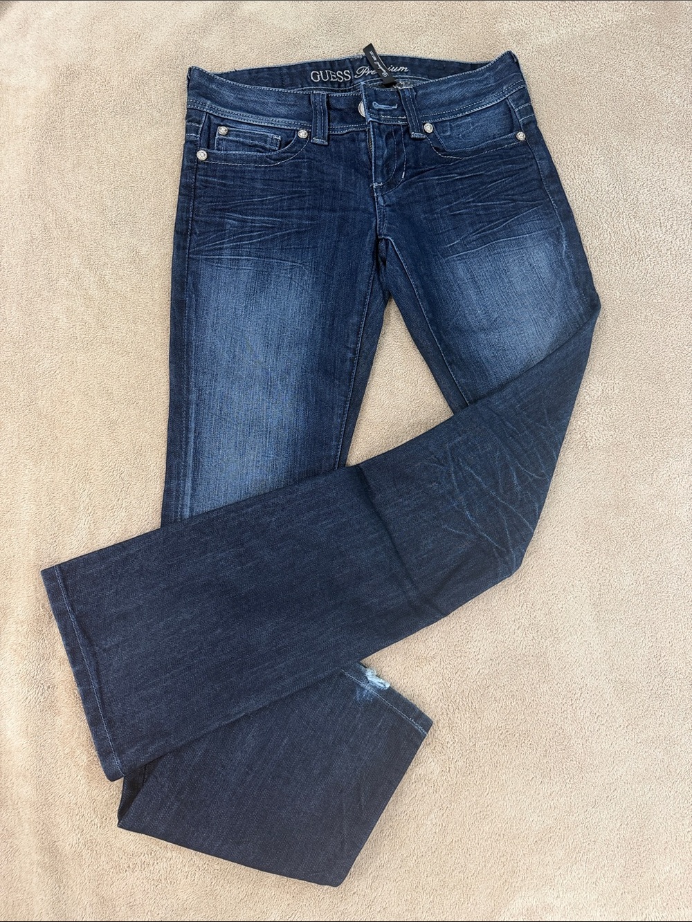 Guess Women's Dark Blue Faded Bootcut Jeans